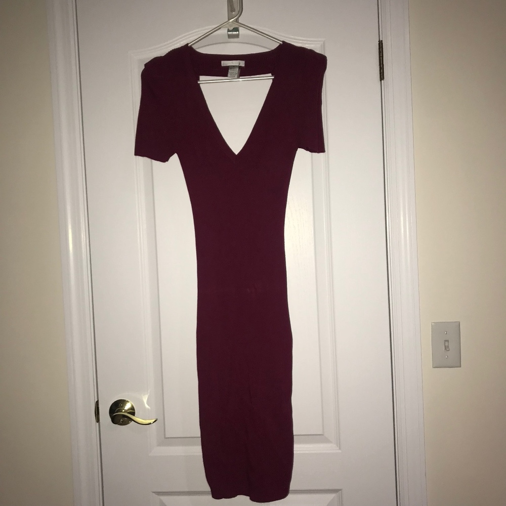 Red Open Back Sweater Dress